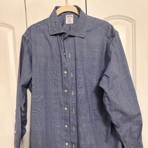 Brooks Brothers Men's Blue Checkered Regent Shirt